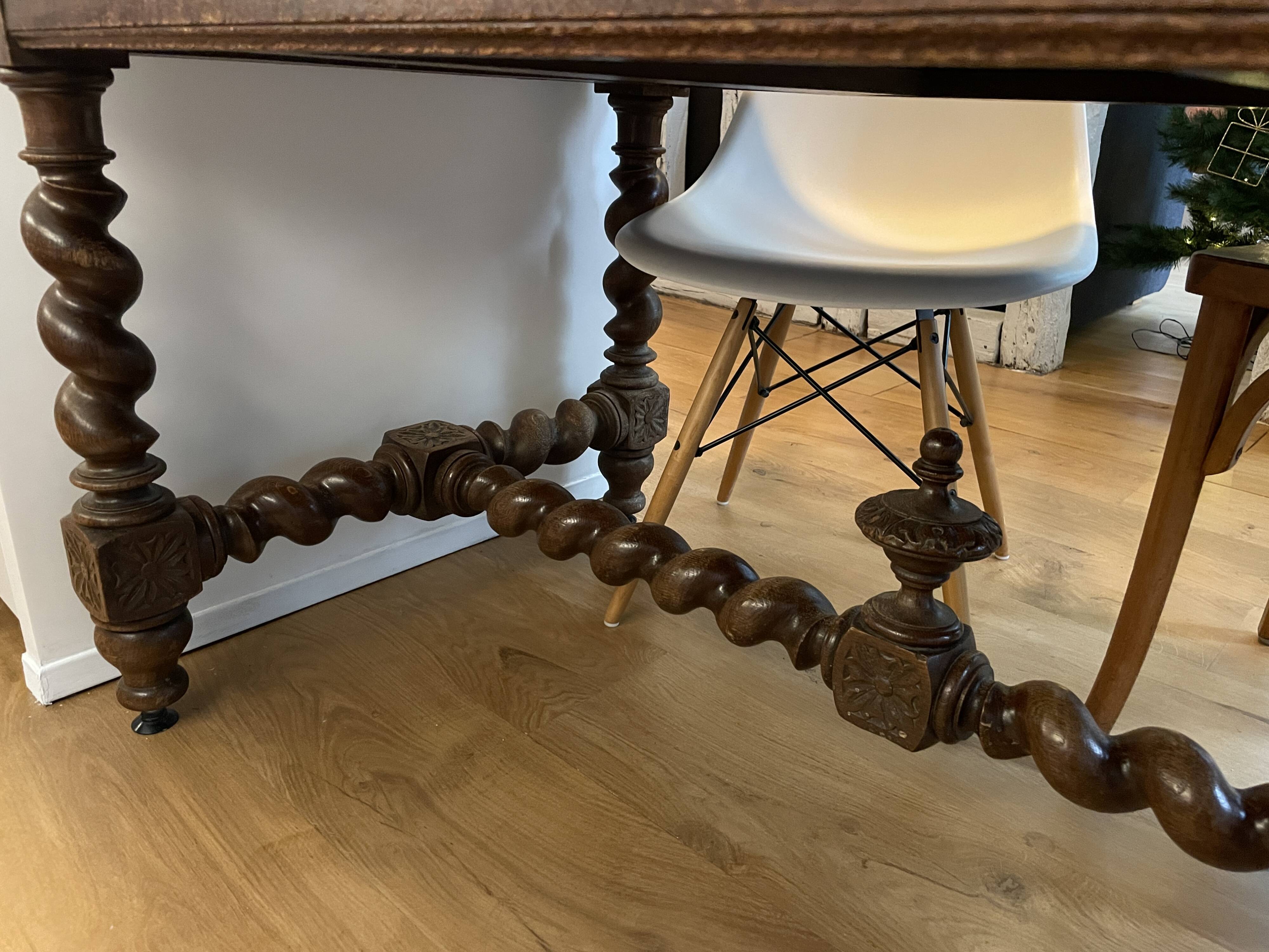 Antique solid oak dining table