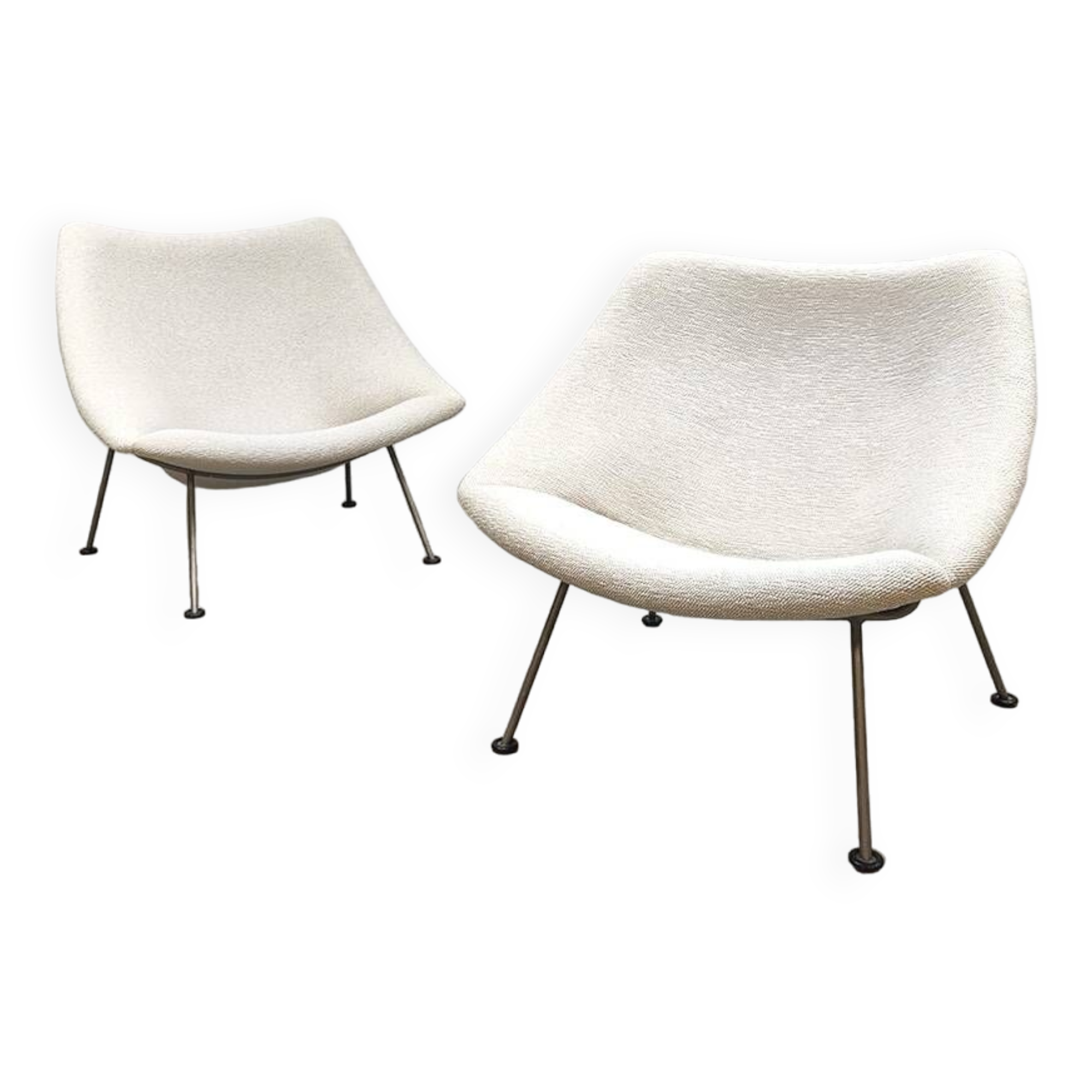 Vintage design Artifort 'Oyster' lounge chairs set Pierre Paulin 1960