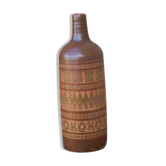 Vase bouteille du céramiste peintre serge Jamet