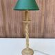 Twisted wooden floor lamp in beige and green S.C.E.