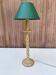 Twisted wooden floor lamp in beige and green S.C.E.