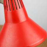 Adjustable Desk Lamp in Red Painted Metal and Chrome-Plated Spiral Arm from Tep, 1970s