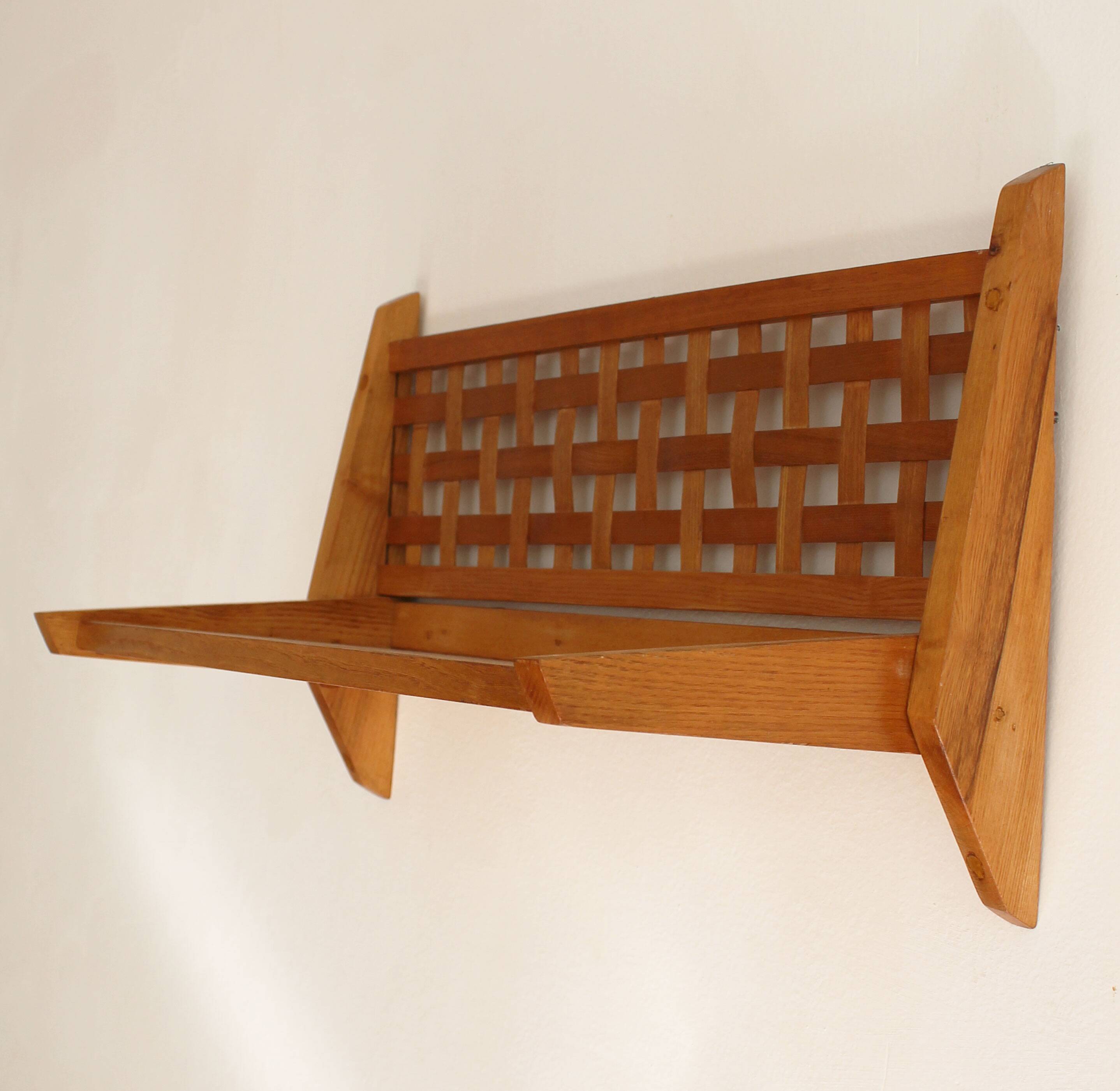 1960's Wooden Wall Shelf