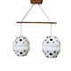 Vintage 1960s Czech Double Pendant Light with Black & White Opaline Glass