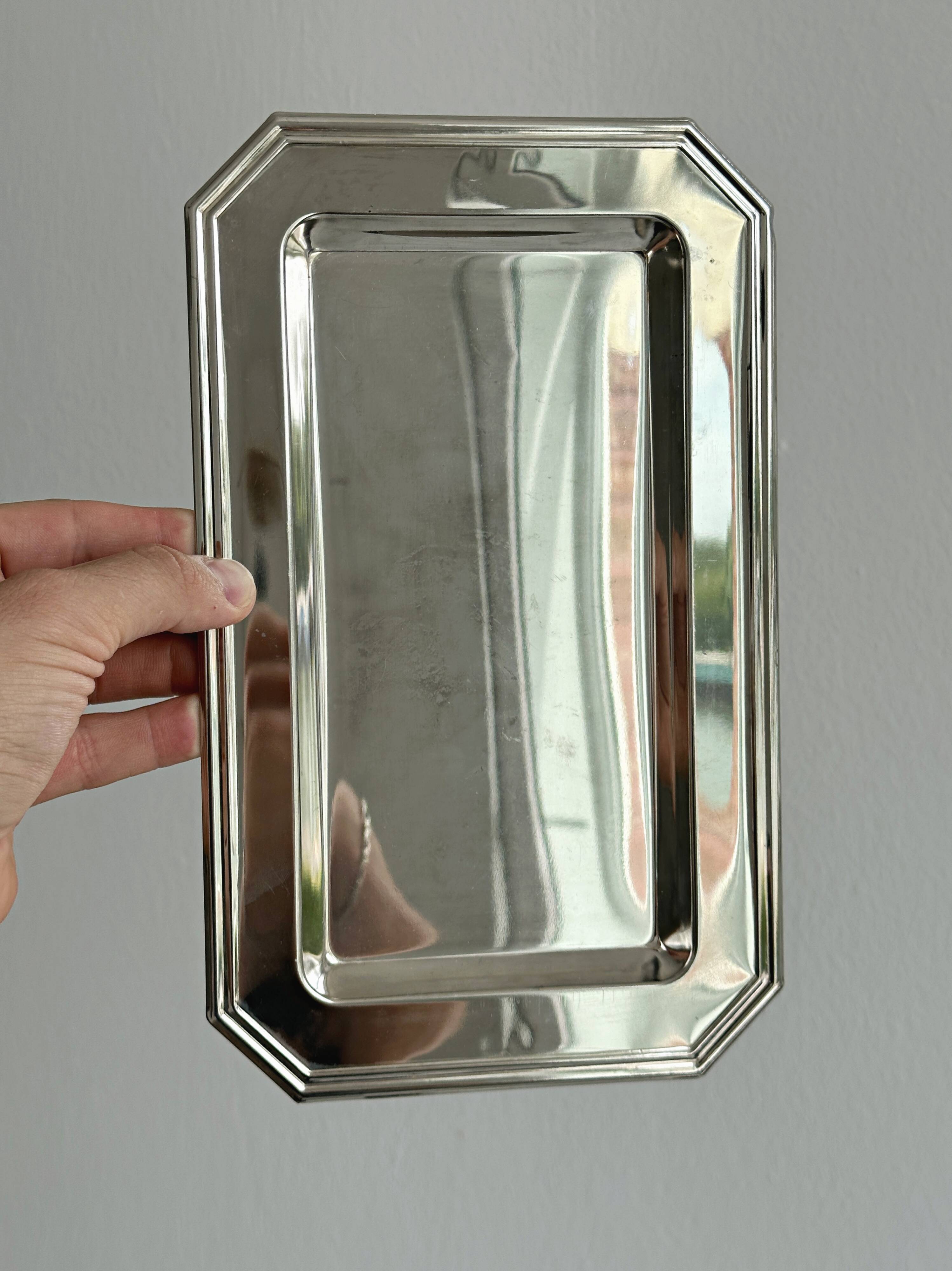 Small vintage stainless steel tray