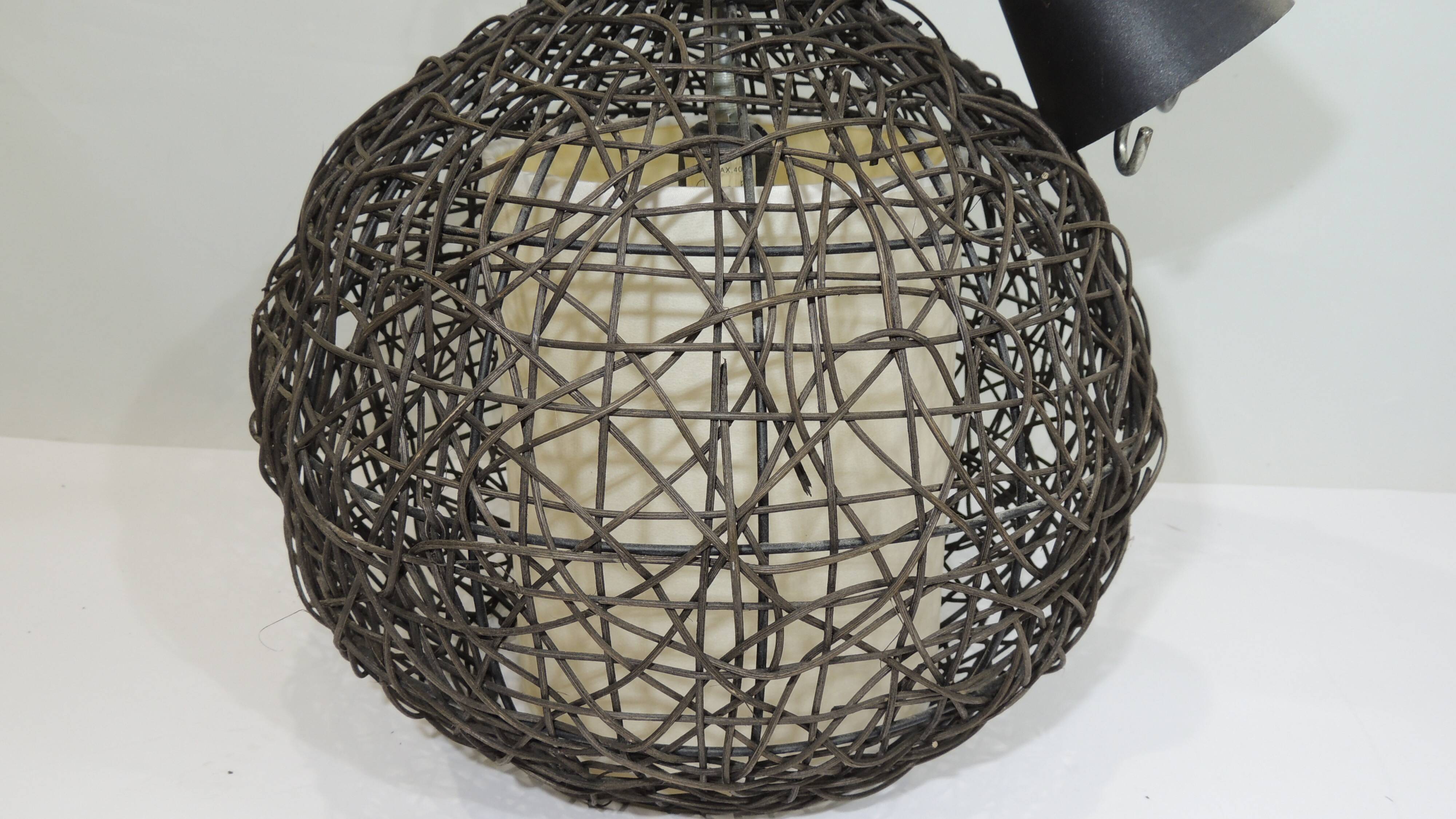 Brown rattan pendant lamp