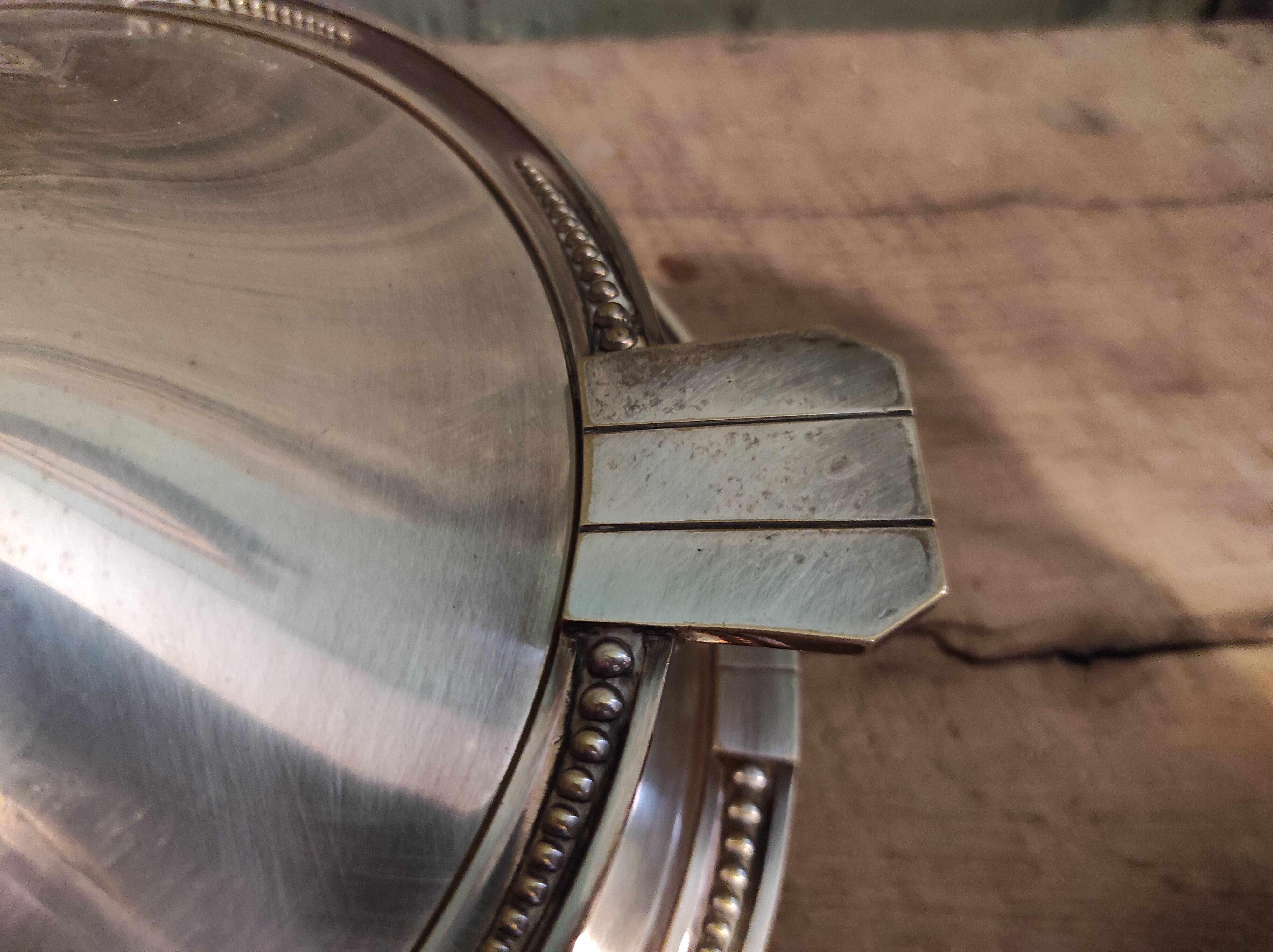 Art Deco silver plated serving dish with lid