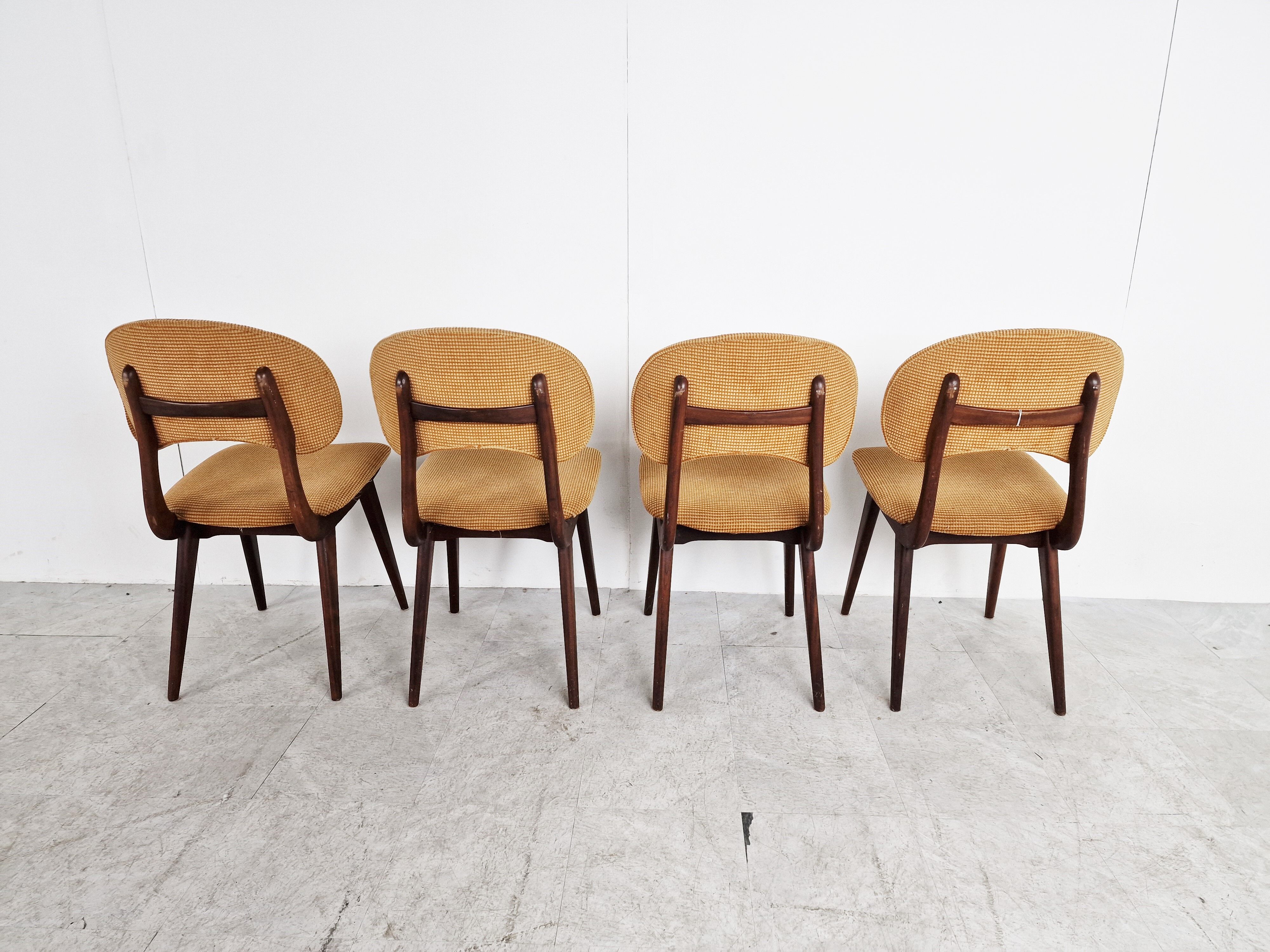 4 chaises de salle à manger, années 1960