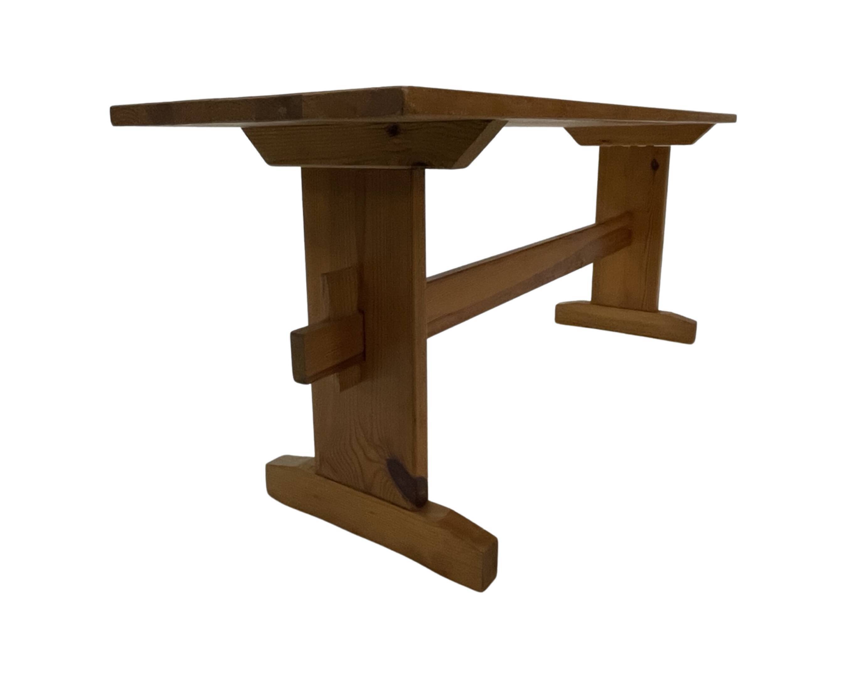 Vintage Scandinavian modern pinewood bench from the 1960's