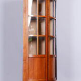 Biedermeier Cherry-Tree Corner Display Cabinet, Original, Czechia, 1840s