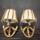 Pair of wall sconces in rattan