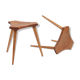 Lot de 2 tabourets en hêtre et orme, France, 1950s