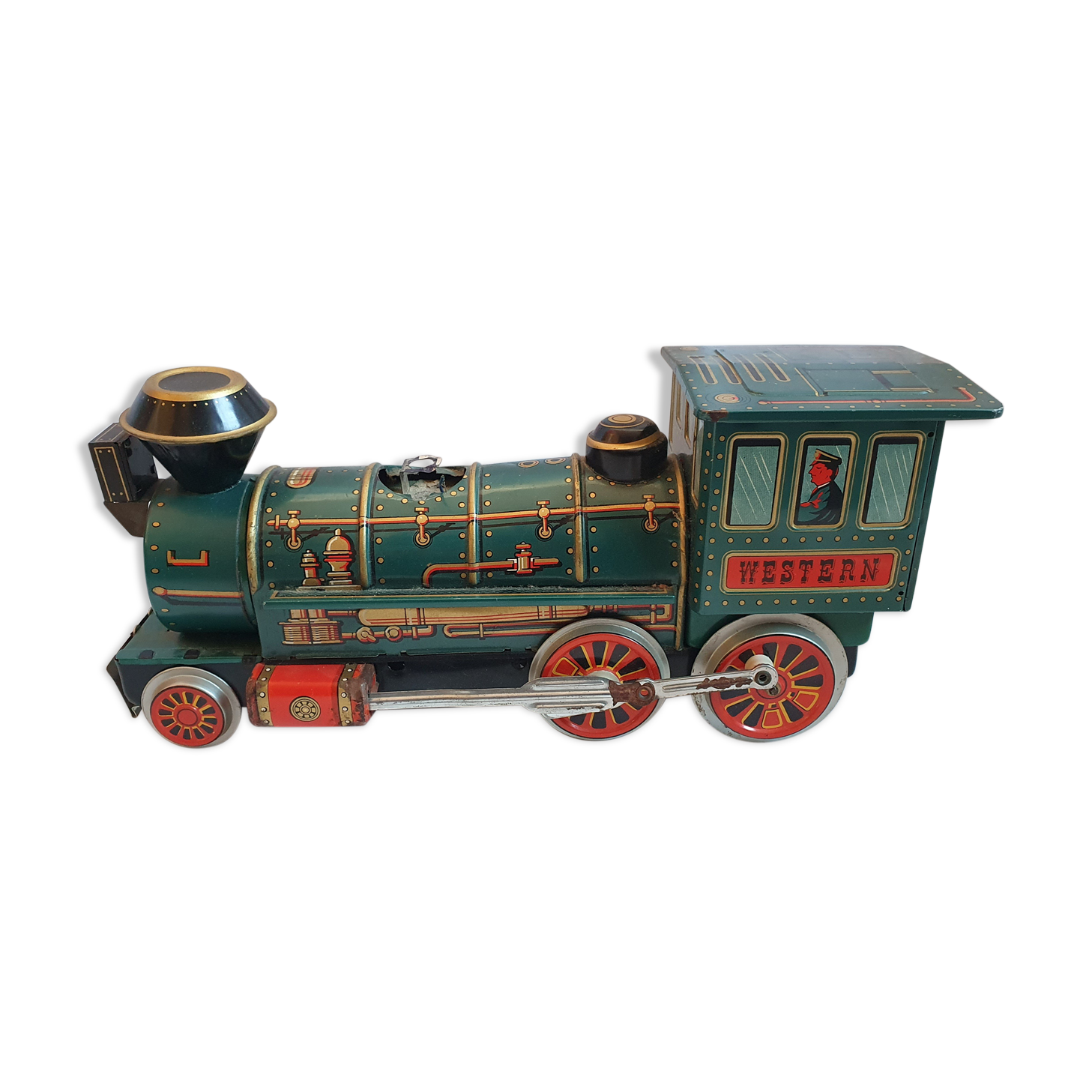 Sheet metal locomotive, 1950 toy, japan