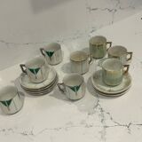Ensemble de tasses et sous-tasses Art déco