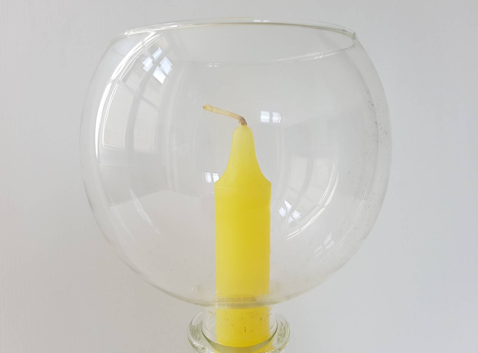 Vase flower holder candle holder in blown glass 1970 vintage 70s 70's 1970s