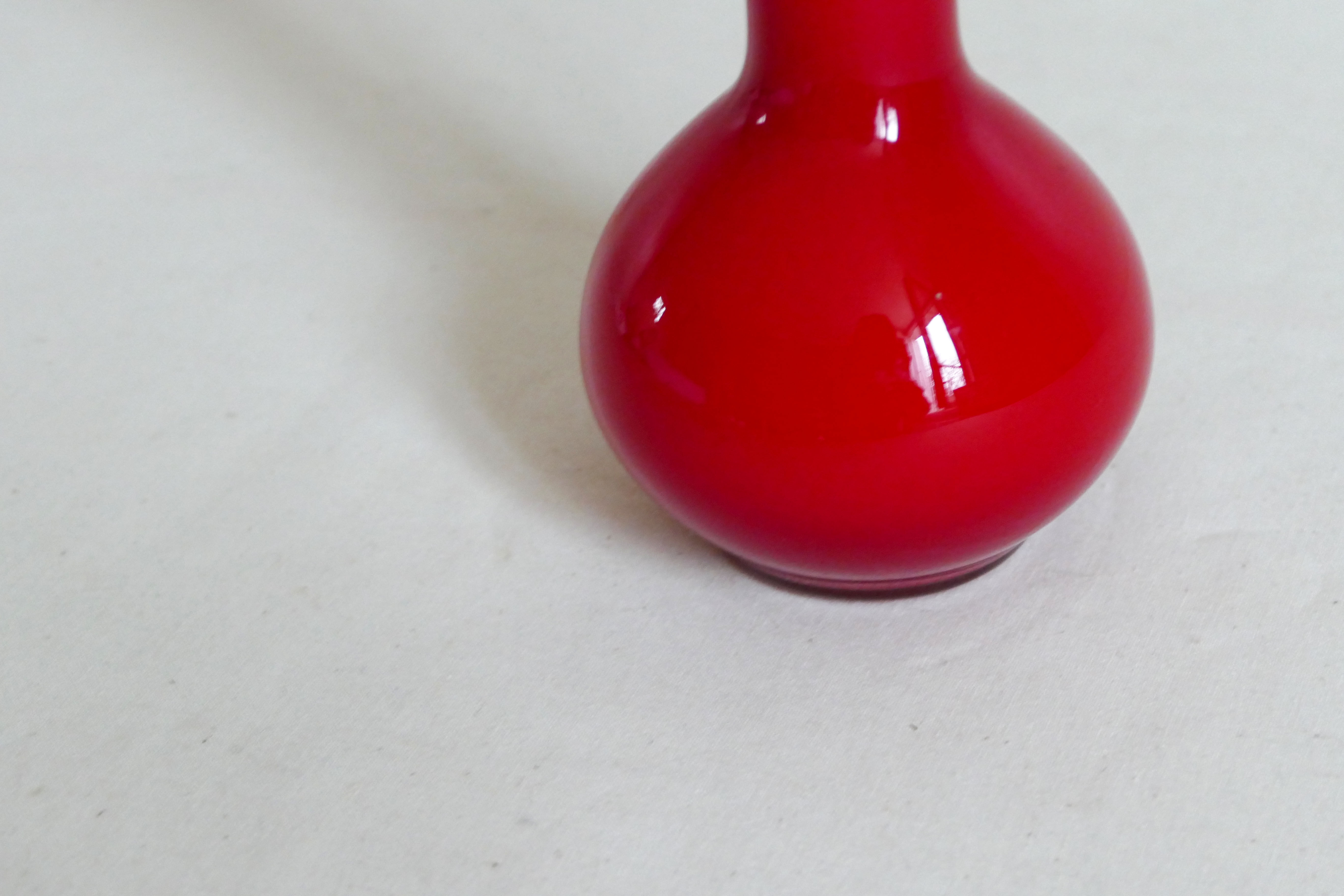 Vintage Soliflore vase in red opaline 70s