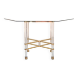 Hexagonal glass table by Sandro Petti, for Angolometallarte, 1970