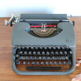 Japy grey-green typewriter with crate