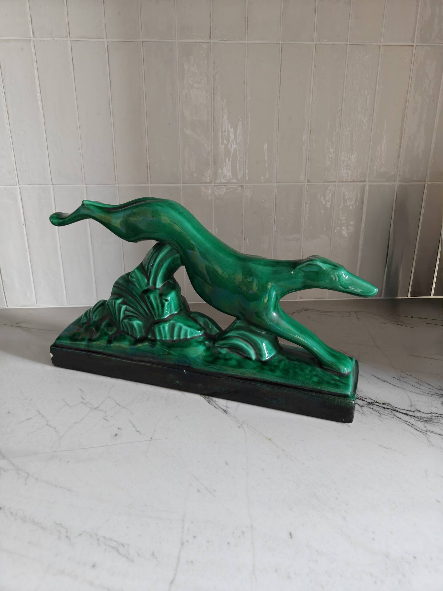 Sculpture of a greyhound