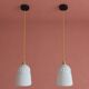 Paire de suspensions en verre blanc vintage