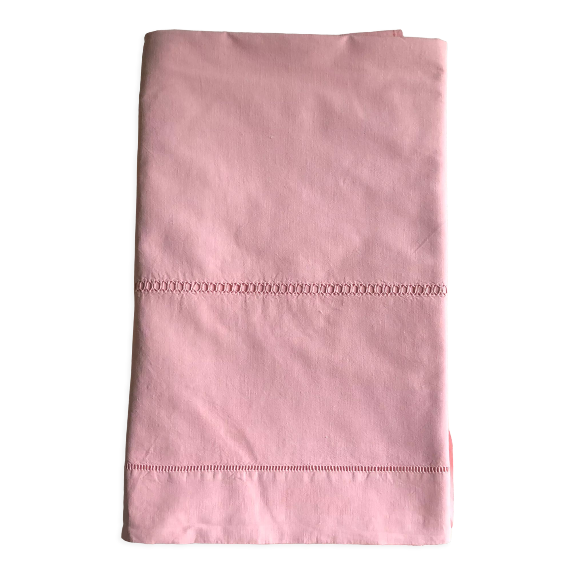 Antique linen and cotton towel candy pink