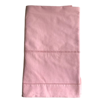 Antique linen and cotton towel candy pink