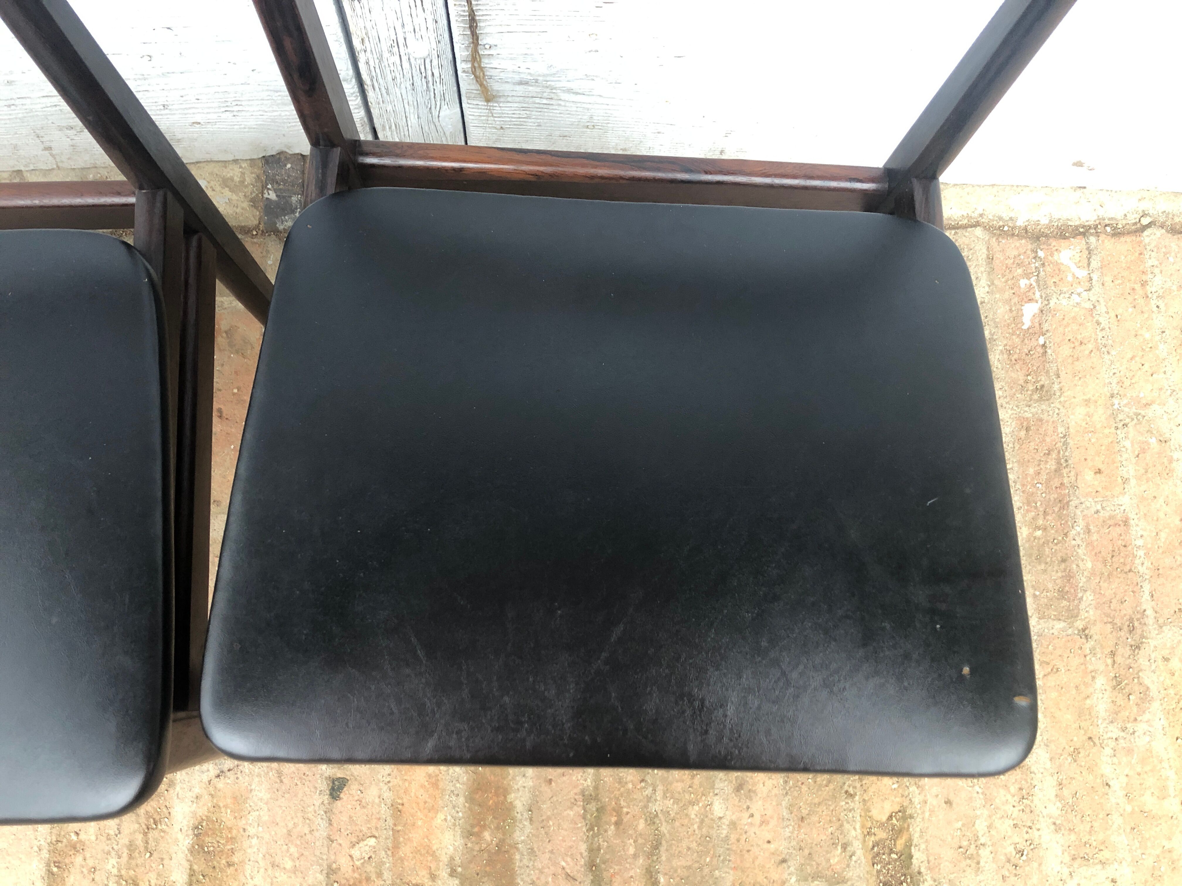 Set of 3 Danish rosewood chairs