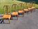 Set of 6 chairs, oak and leather
