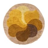 Tapis Desso rond « fleur » orange et marron
