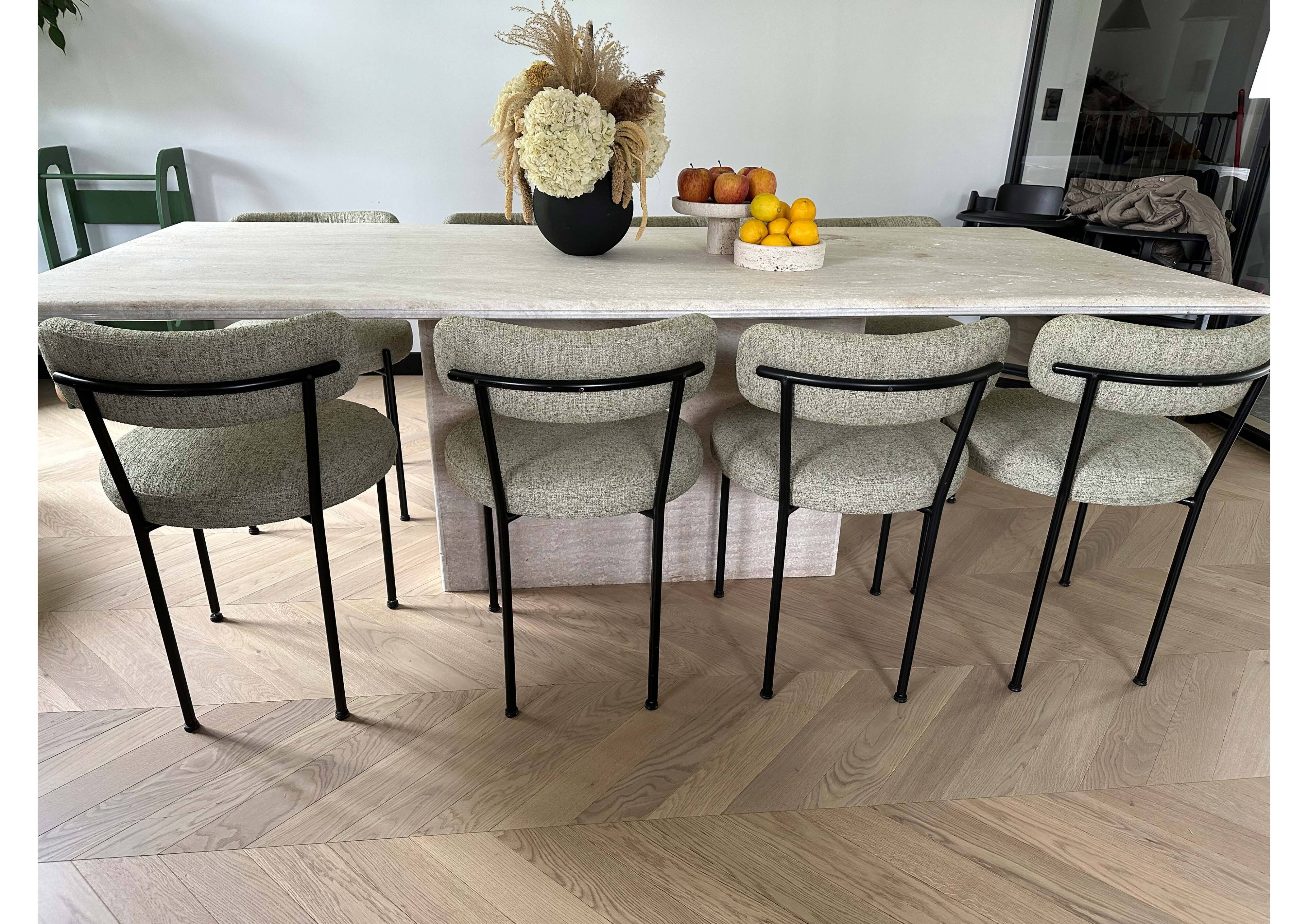 Travertine dining table