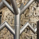 Free-standing coat rack in metal and wood 1980 1990