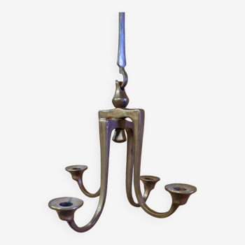 Hanging cast bronze candelabra by Michael Harjes, Germany 1960s