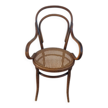 caned armchair and bent wood, 1930s, Thonet Fischel style