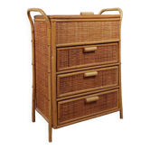 Commode vintage en bambou et rotin