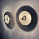 Mid-century design disc lamp, 1970s attributed to Charlotte Perriand for Les Arcs, set of 2