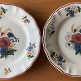8 assiettes anciennes en faïence de Sarreguemines