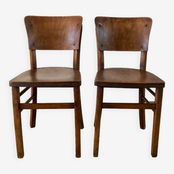 Pair of chairs bistrot Fischel early twentieth