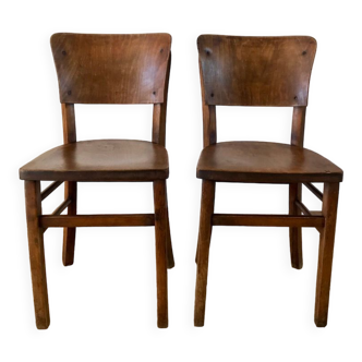 Pair of chairs bistrot Fischel early twentieth