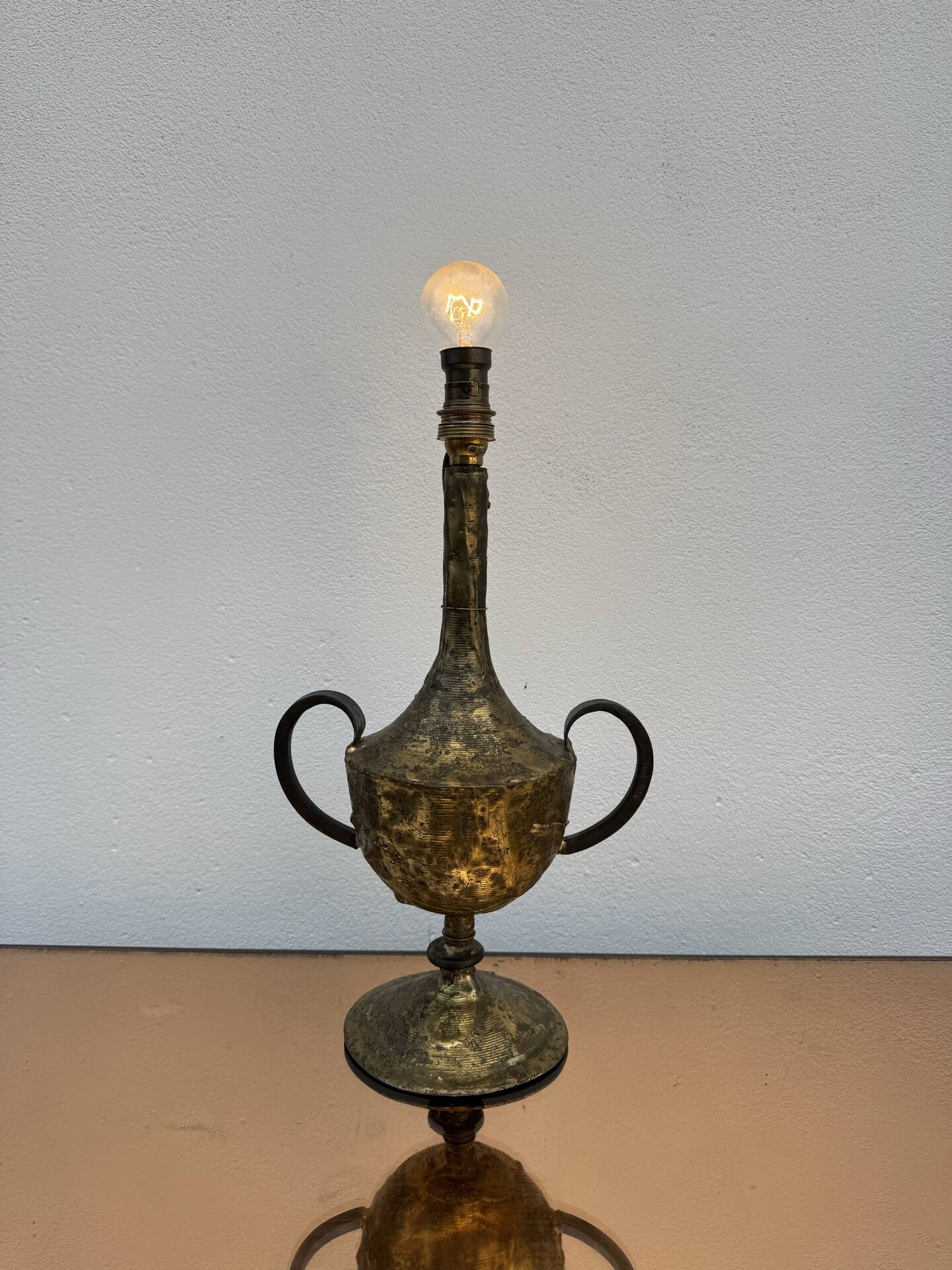 Lampe brutaliste Max Bré années 60