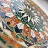 Vintage French decorative plate in brass and mosaic enamel.