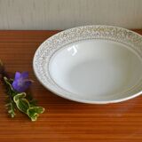 Hollow dish aboard golden flowers