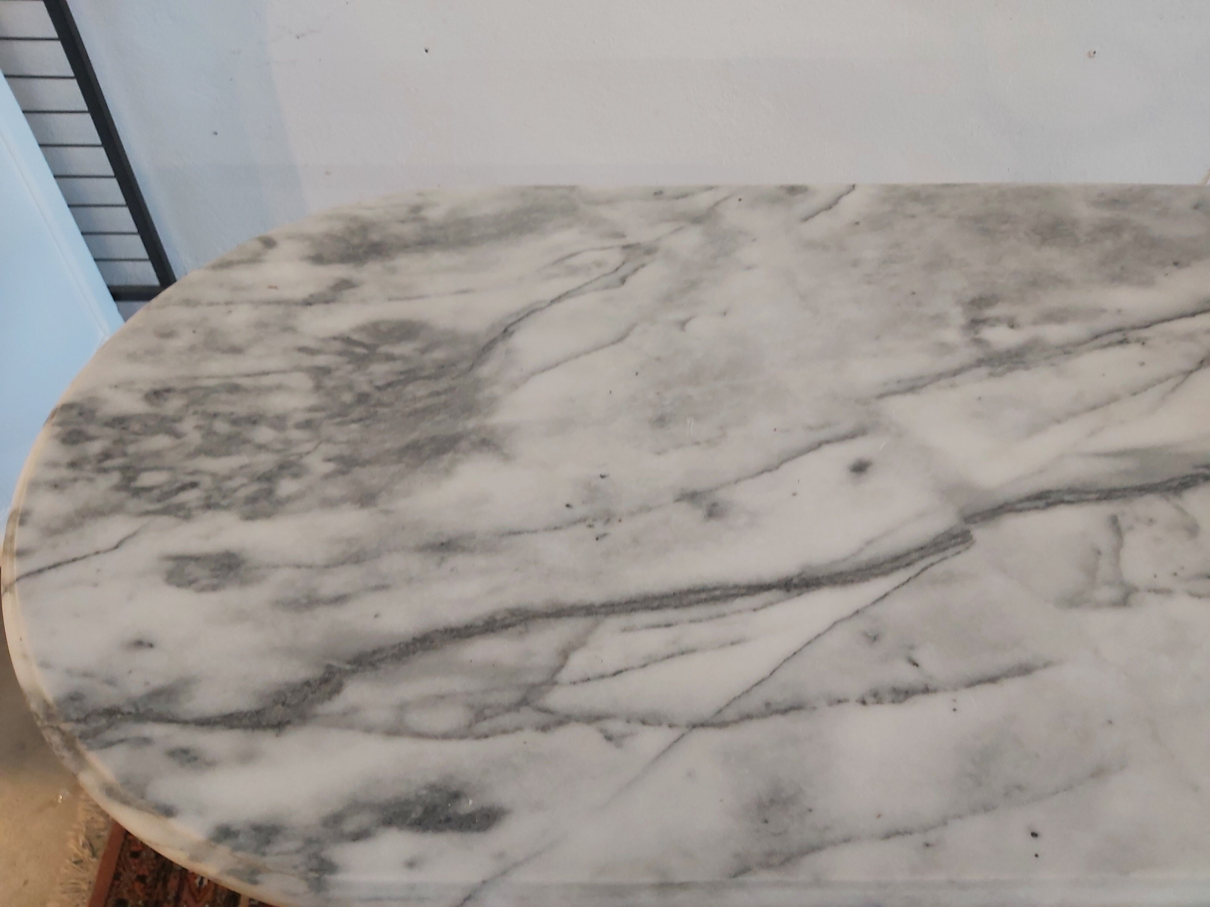 Marble and cast iron bistro table