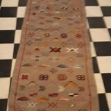 Berber carpet wool woven and embroidered from the High Atlas