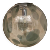1990s contemporary olive-green and transparent sphere in murano glass