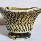 Ceramic planter with vintage scarifications from the 1950s
