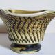 Ceramic planter with vintage scarifications from the 1950s