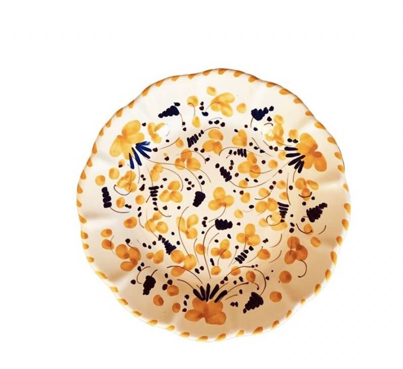 Plate 25cm ocher flowers
