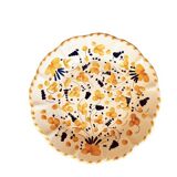 Assiette 25cm fleurs ocres