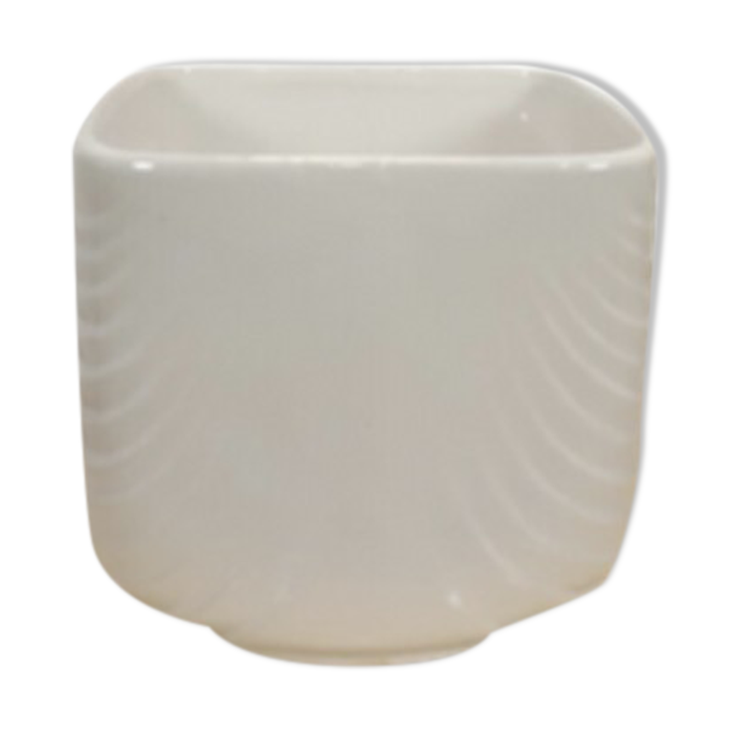 Vintage white flower pot with relief