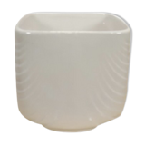 Vintage white flower pot with relief